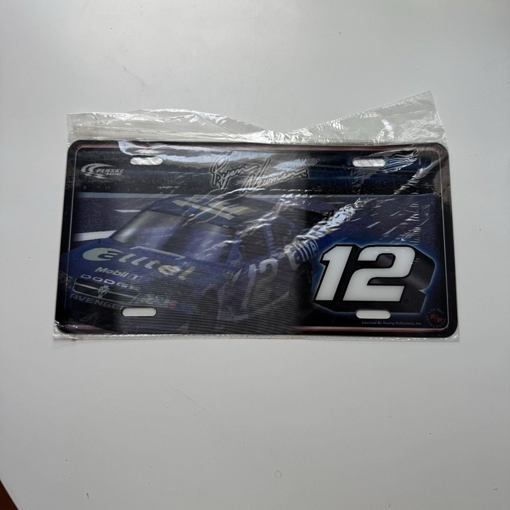 Ryan Newman #12 Alltel Dodge Avenger NASCAR Metal License Plate Penske NOS